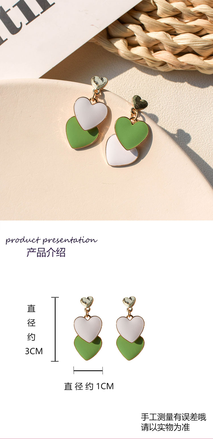 甜美個(gè)性不對(duì)稱(chēng)撞色心形耳環(huán)批發(fā)