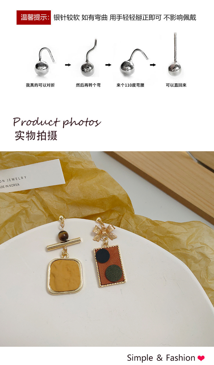 復古港風幾何不對稱耳環(huán)批發(fā)