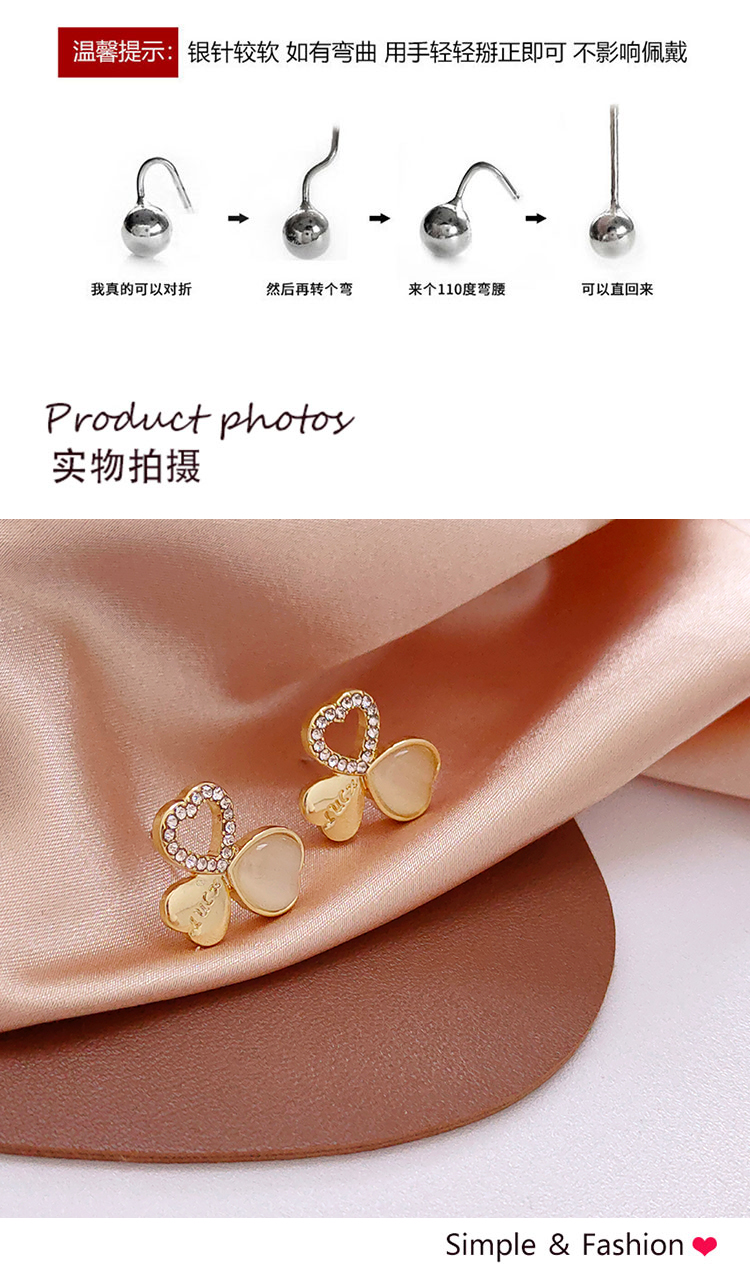 小清新氣質(zhì)貓眼石花朵耳釘批發(fā)