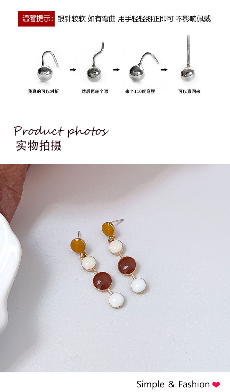 首飾廠拼色圓圈滴油糖果色耳釘