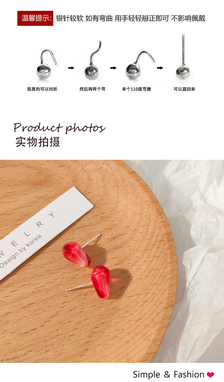 飾品批發(fā)廠家可愛紅石榴籽耳釘